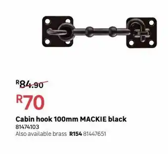Leroy Merlin Cabin hook 100mm mackie black offer
