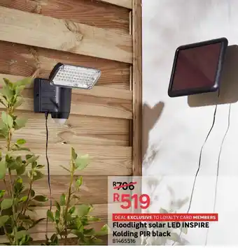 Floodlight solar led inspire kolidng pir black