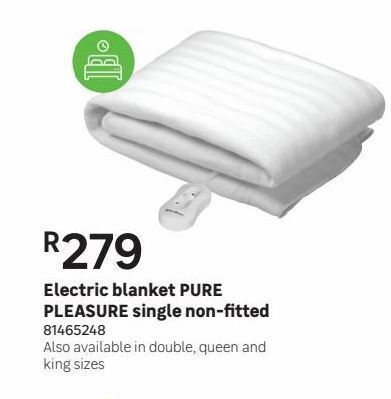 single non fitted electric blanket