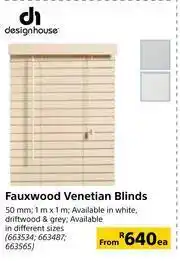 Builders Warehouse Design House Fauxwood Venetian Blinds-50mm x 1m x 1m Each offer