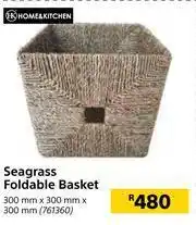 Builders Warehouse Home & Kitchen Seagrass Foldable Basket-300mm x 300mm x 300mm offer