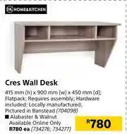 Builders Warehouse Home & Kitchen Cres Wall Desk-415mm (h) x 900mm (w) x 450mm (d) offer