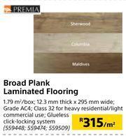Builders Warehouse Premia Broad Plank Laminated Flooring-Per Sqm offer