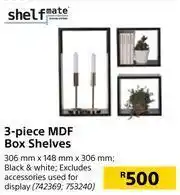 Builders Warehouse Shelfmate 3 Piece MDF Box Shelves-306mm x 148mm x 306mm offer