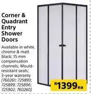 Builders Warehouse Corner & Quadrant Entry Shower Doors-Each offer