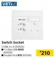 Builders Warehouse Veti 2 Switch Socket offer