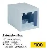 Builders Warehouse Extension Box 100mm x 100mm-5 Per pk offer