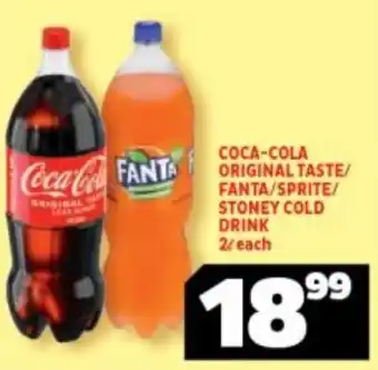Usave Coca-Cola Original / Fanta / Sprite / Stoney Cold Drink 2L offer