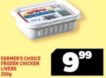 Usave Farmer's Choice Frozen Chicken Livers 250g offer