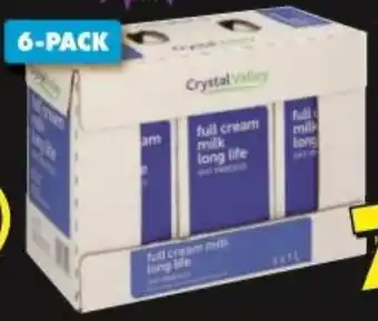 Shoprite Crystal Valley Full Cream Milk Long Life 6 x 1L offer