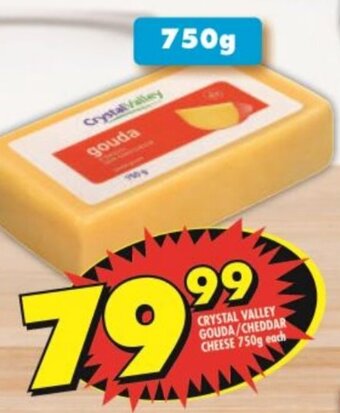 Shoprite Crystal Valley Gouda / Cheddar Cheese 750g offer