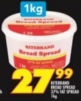 Shoprite Ritebrand Bread Spread 1kg offer