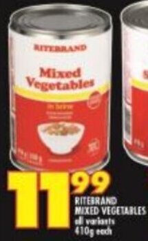 Shoprite Ritebrand Mixed Vegetables 410g offer