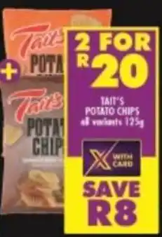 Shoprite Tait's Potato Chips All Variants 2 x 125g offer