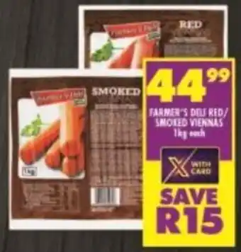 Shoprite Farmer's Deli Red / Smoked Viennas 1kg offer