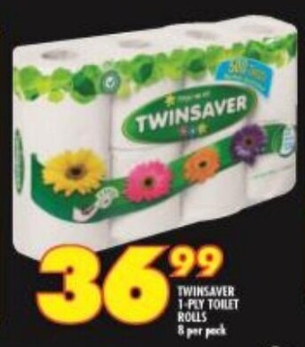 Shoprite Twinsaver 1-Ply Toilet Rolls 8 per pack offer
