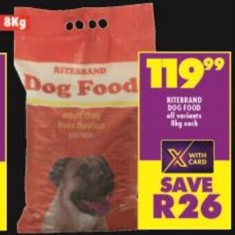 Shoprite Ritebrand Dog Food All Variants 8kg offer