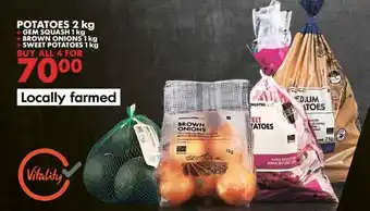 Woolworths Potatoes 2kg +Gem Squash 1kg +Brown Onions 1kg +Sweet Potatoes 1kg offer
