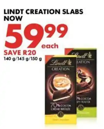 Woolworths Lindt Creation Slabs 140g / 145g / 150g offer