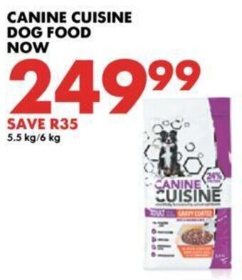 Woolworths Canine Cuisine Dog Food 5.5kg / 6kg offer