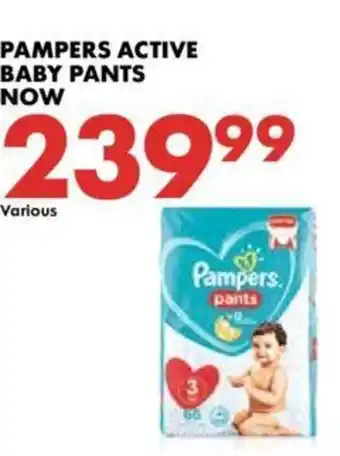 Woolworths Pampers Active Baby Pants Various offer