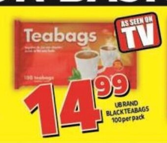 Usave Ubrand Black Teabags 100 per Pack offer