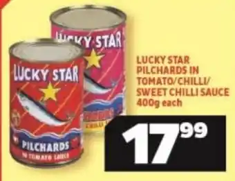 Lucky Pilchards in Tomato/Chilli/Sweet Chilli Sauce 400g