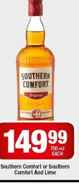 OK Liquor Southern Comfort or Southern Comfort and Lime 750ml offer