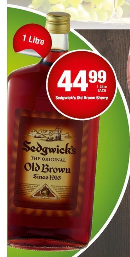 Sedgwick s The Original Old Brown Sherry 1Litre Offer At OK Liquor sedgwick-s-the-original-old-brown-sherry-1litre-offer-at-ok-liquor