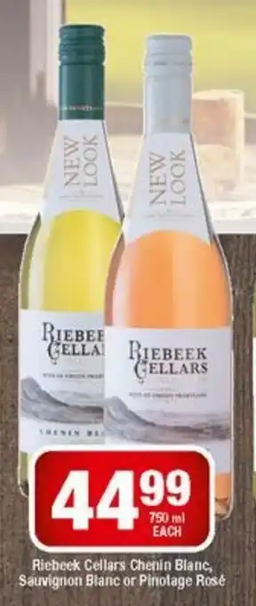 OK Liquor Riebeel Cellars Chenin Blanc, Sauvignon Blanc or Pinotage Rosé 750ml offer