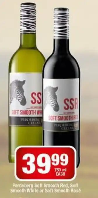 OK Liquor Perdeberg Soft Smooth Red, Soft Smooth White or Soft Smooth Rosé 750ml offer