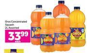 Game Oros Concentrated Squash Assorted-2Ltr Each offer