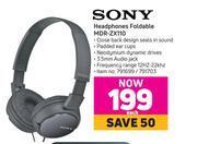 Game Sony Headphones Foldable MDR-ZX110 offer