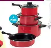 Game Mainstays 7 Piece Carbon Steel Non Stick Cookware Set-Per Set offer