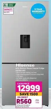 Game Hisense 463L Bottom Mount Freezer/Fridge H610BS-WD offer
