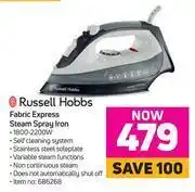 Game Russell Hobbs Fabric Express Steam Spray Iron offer
