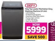 Game Defy 14Kg Top Loader Manhattan Grey Washing Machine DTL160 offer