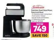 Game Sunbeam Stainless Steel Hand Mixer, Stand & Bowl offer