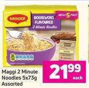 Game Maggi 2 Minute Noodles Assorted-5 x 73g Each offer