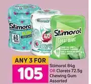 Game Stimorol 84g Or Clorets 72.5g Chewing Gum Assorted-For Any 3 offer