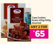 Cape Cookies Rusks Assorted-For Any 2 x 450g/500g