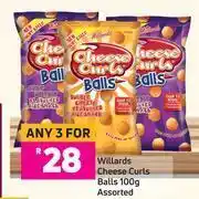 Game Willards Cheese Curls Balls Assorted-For Any 3 x 100g offer