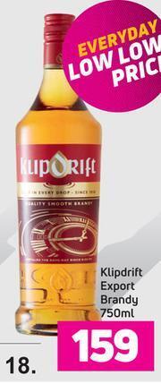 Game Klipdrift Export Brandy-750ml offer