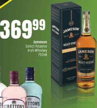 Spar Tops Jameson Select Reserve Irish Whiskey 750ml offer