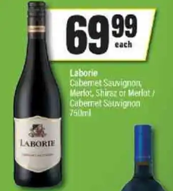 Spar Tops Laborie Cabernet Sauvignon, Merlot, Shiraz or Merlot/ Cabernet Sauvignon 750ml offer