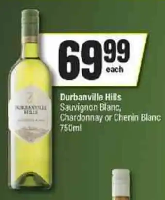Durbanville Hills Sauvignon Blanc Chardonnay or Chenin Blanc 750ml