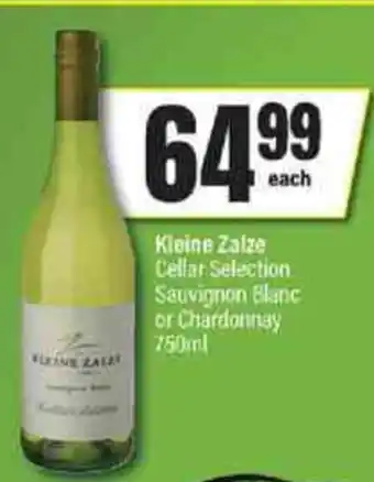 Kleine Zalze Cellar Selection Sauvignon Blanc or Chardonnay 750ml