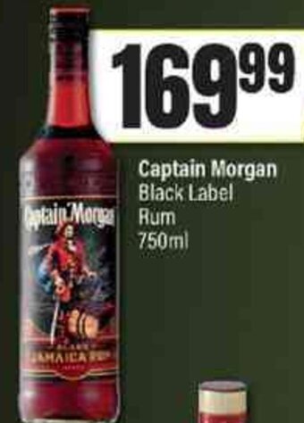 Spar Tops Captain Morgan Black Label Rum 750ml offer