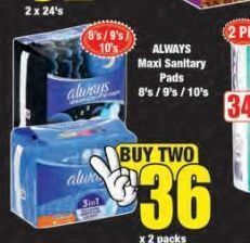Boxer Always sanitary pads 2 offer