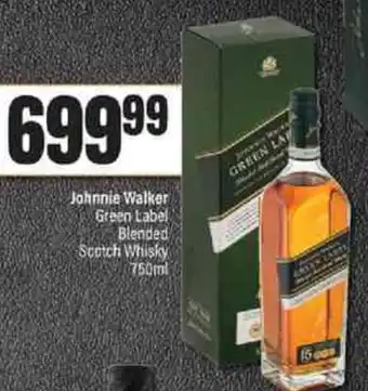 Spar Tops Johnnie Walker Green Label Blended Scotch Whisky 750ml offer